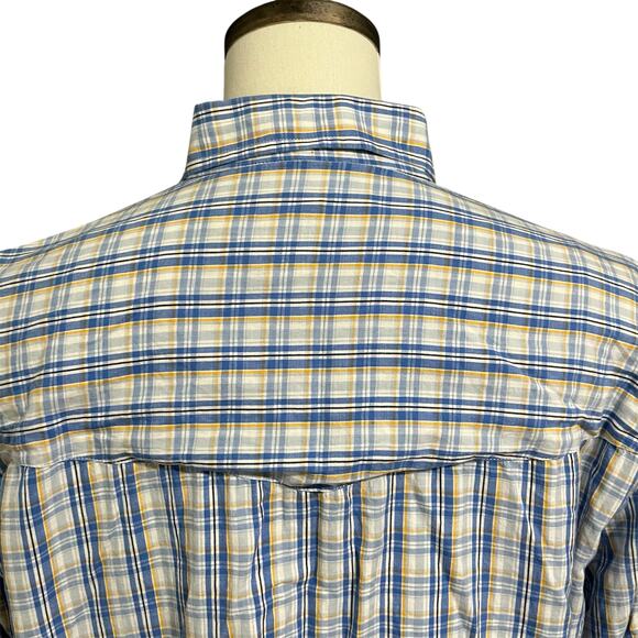 Crazy Cowboy Men's 100% Blue Plaid Western Rodeo Long Sleeve Button Down Sz L - Picture 4 of 5